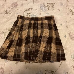 Plaid pleated mini skirt